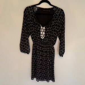 Ivanka Trump Geometric Black and White Dress